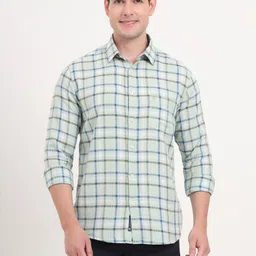 Greenfibre Men Slim Fit Tartan Checks Checked Casual Shirt-image-55