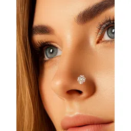 Sangria Heart Designed Ethnic Look 925 Sterling Silver Nosepin with Wire image 2