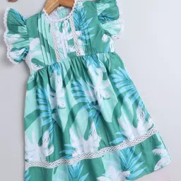 AWW HUNNIE Floral Print Flutter Sleeve Fit & Flare Dress-picture-29