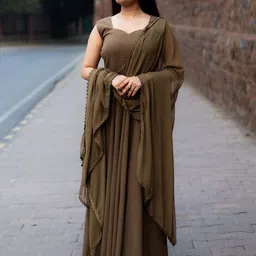 VELLTISKA Sweetheart Neck Gown Ethnic Dress with Dupatta-picture-18