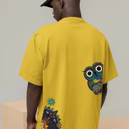 Elibolz Men Printed Drop-Shoulder Sleeves Bio Finish T-shirt image 5