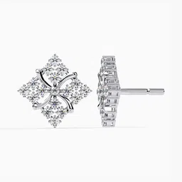 VALANOVA BIS Hallmarked 14K White Gold Diamond Studded Earrings 2.01 gm image 5