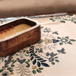 Akira Furnishings White and Green Floral Printed Table Runner image 3