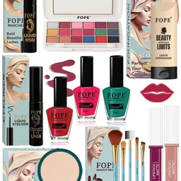 FOPE Set Of 15 Foundation Compact Mascara Lipstick Nail Polish & Brush Set-picture-41