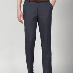 Peter England Elite Men Slim Fit Mid-Rise Formal Trousers-picture-15