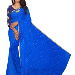 REDFISH Embellished Bollywood Chiffon Saree image 5