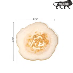 DULI 2Pcs Cream-Colored & Yellow Textured Flower Coasters image 3