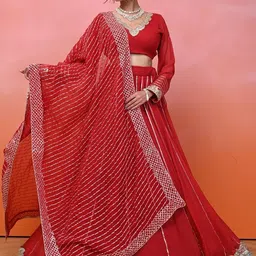 ANISH BY AHINSA Georgette Gota Lehenga Choli image 5