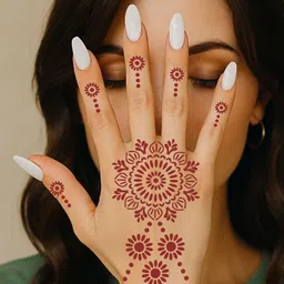 VOORKOMS Set Of 3 Mehndi Design Stencil Sticker image 4