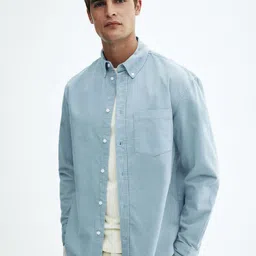 H&M Pure Cotton Regular Fit Corduroy Shirt-picture-26