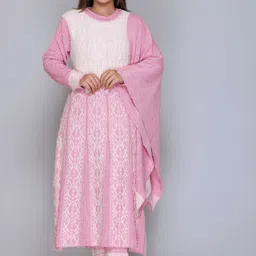 The Zigar Studio Floral Printed Round Neck A-Line Kurta With Palazzos & Dupatta-picture-23