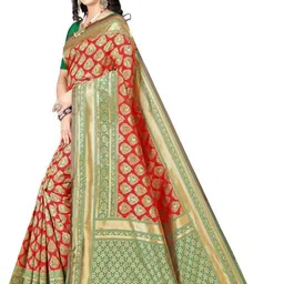 SAREEFLAME Ethnic Motifs Zari Pure Silk Banarasi Saree image 2