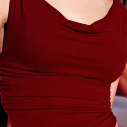 BAESD Cowl Neck Fitted Crop Top image 5