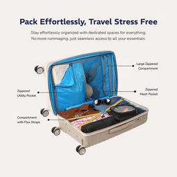 Provogue Set Of 3 Coral Textured Hard-Sided Cabin Medium & Large Trolley Bag image 2