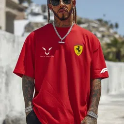 Getsetwear Men Typography Printed Drop-Shoulder Sleeves T-shirt image 2