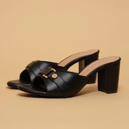 ERIDANI Embellished Block Sandals with Buckles-picture-10