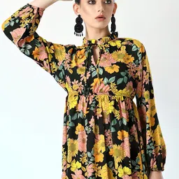 Jash Creation Floral Printed Fit & Flare Maxi Dress image 3