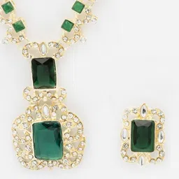 Sukkhi Rhodium-Plated Artificial Stone-Studded Jewellery Set image 5