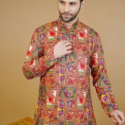 Wintage Men Ethnic Motifs Printed Regular Kurta with Pyjamas image 3