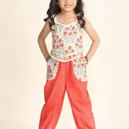 LIL PITAARA Girls Floral Printed Pure Cotton Top with Palazzos-image-78