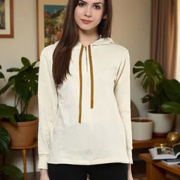 Pannkh Women Solid Hooded Sweatshirt-picture-41