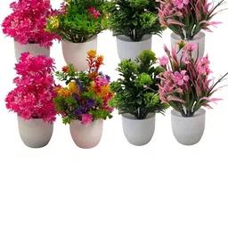 Dekorly 8 Pieces Blossom Bonsai Artificial Flower With Pot image 1