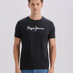 Pepe Jeans Brand Logo Printed Pure Cotton Slim Fit T-shirt image 1