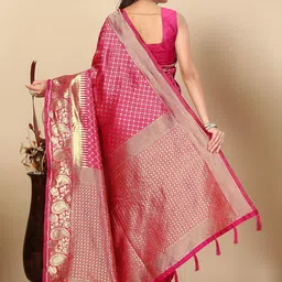 J 6 DESIGNER Woven Design Zari Art Silk Heavy Work Banarasi Saree image 2