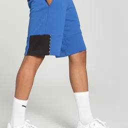 Puma Essential BLOCK x TAPE Men Brand Logo Printed Regular Fit Mid-Rise Cotton Shorts image 3