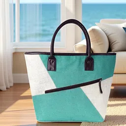 FOONTY Colourblocked Structured Tote Bag-picture-27