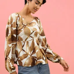 LIMEROAD Print Cotton Peplum Top image 5