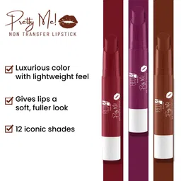 RED 4 Pretty Me Non Transfer Waterproof Matte Bullet Lipstick - Fiery Maroon 09 image 5