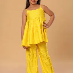 The Mini Trunk Girls Embroidered Top with Trousers Clothing Set image 2