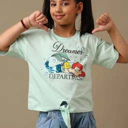 Kids Ville Girls Disney Princess Printed Pure Cotton Oversized Fit T-shirt-picture-31