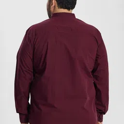 Snitch Men Plus Size Classic Regular Fit Spread Collar Solid Cotton Casual Shirt image 4