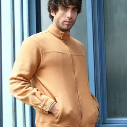Campus Sutra Men Solid Stand Collar Lightweight Biker Jacket image 2