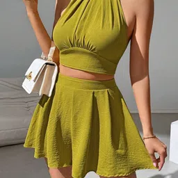 JC Mode Halter Neck Top & Skirt Co-Ords image 3