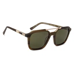 John Jacobs Unisex Green Lens & Brown Square Sunglasses with Polarised and UV Protected-image-77