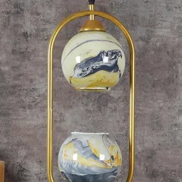 Deco Home Gold-Toned Glass Ceiling Lamp image 5