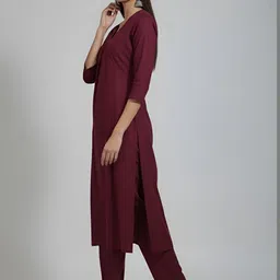 fusion by glitchez Cotton V-Neck Top & Trousers Co-Ords Set image 3