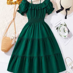 ethit Floral Print Puff Sleeve Fit & Flare Midi Dress-picture-12