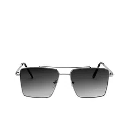 FUNGLASSES Unisex Square Sunglasses with UV Protected Lens BOXER SILVER BLACK image 5