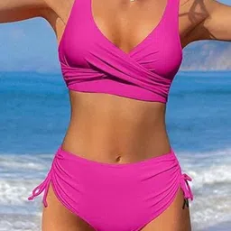 Scarlet Kiss V-Neck High-Waist Swim Bikini Set image 3