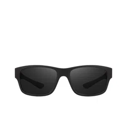 LEGEND EYEWEAR Unisex Black Lens & Black Square Sunglasses with image 2