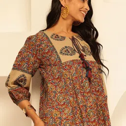 Vbuyz Ethnic Motifs Printed Cotton A-Line Top image 3