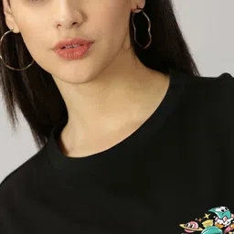 Kasendra Women Graphic Printed Drop-Shoulder Sleeves Oversized T-shirt image 3