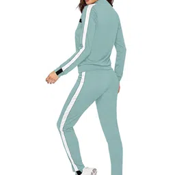 SZN Women Teal Colourblocked Co-Ords with High Neck image 5