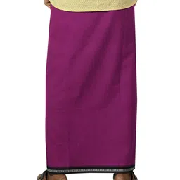 PRAKASAM COTTON Men Pure Cotton Welcro Adjustable Dhotis With 2 Way Pocket image 3