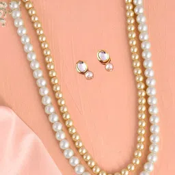 ORANGENYSHA Gold Plated & Beaded Jewellery Set-image-48
