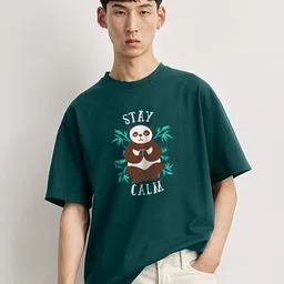 MaverIQ Typography Printed Round Neck Cotton Oversized T-shirt-picture-13